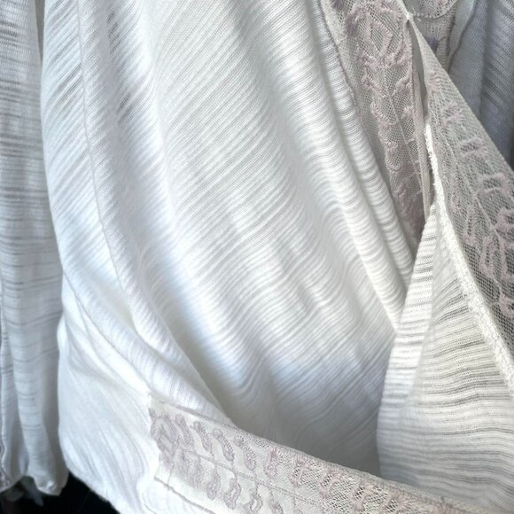 Free People Valley City Lace Trim Wrap Open Back Boho Top - Picture 5 of 12